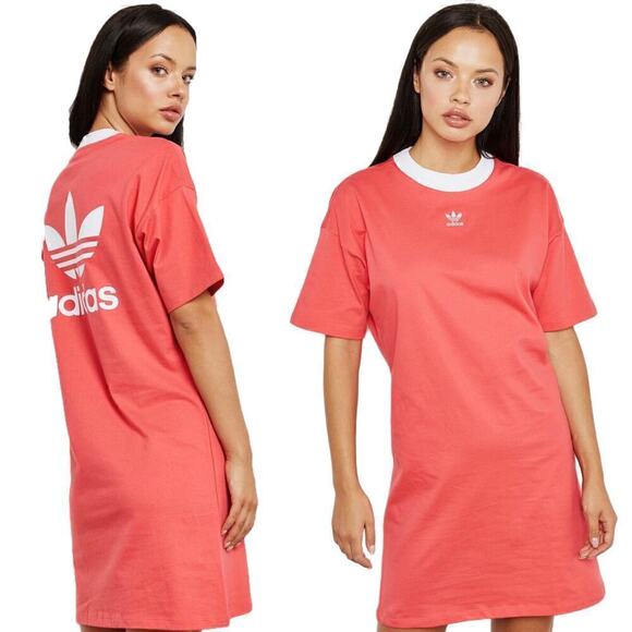 adidas Dresses & Skirts - adidas Originals Trefoil T-Shirt Dress in Core Pink Size Large Women's